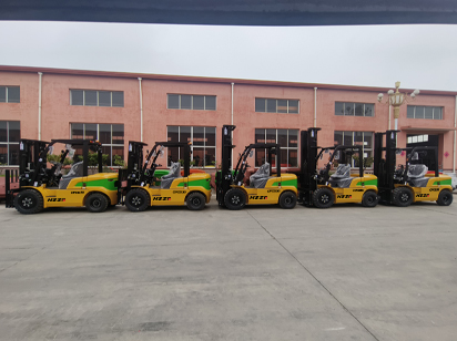 Agile forklift with playful colors